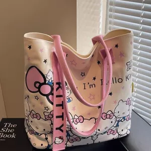 KT Cat Canvas Tote Dung Tích Lớn HelloKitty Có Thể Học Sinh Một Vai Di Động 26.5.15