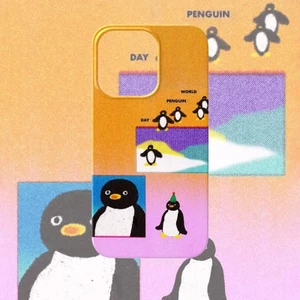 Ốp Điện Thoại Retro Penguin QYJS Thích Hợp Cho IPhone XR XSMAX 12 PRO 13 14 15 16 ProMax 11 17 AIR 7 8 PLUS Phim Vỏ Cứng Sáng Bóng Phong Cách Hợp Thời Trang