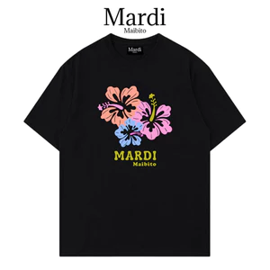 Chính thức Flagship Store Mardi Maibito Hàn Quốc Authentic 2026 Xuân Hè Đen Trắng Nguyên Chất Cotton Ngắn Tay Áo Thun Nữ