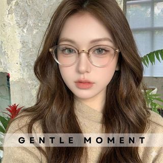 Kính mắt mèo oval GENTLE MOMENT gọng kim loại chống ánh sáng xanh chống tia UV thời trang nữ GMK207