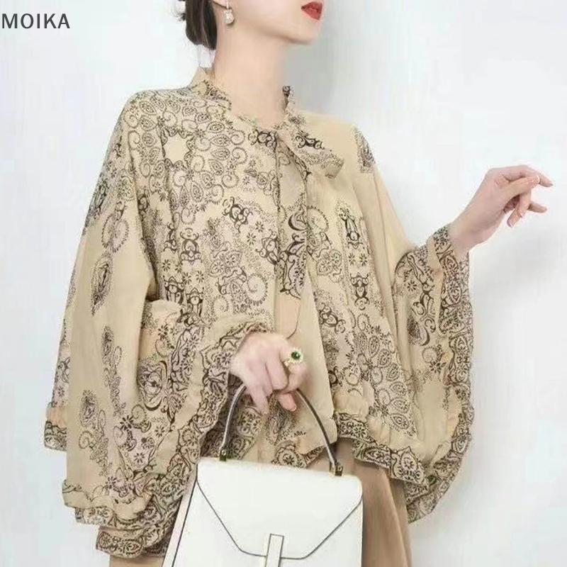 MOIKA Mới Mỏng In Khăn Choàng Nữ Mùa Hè Chống Tia UV Đi Áo Choàng Nữ Poncho Mũi VN