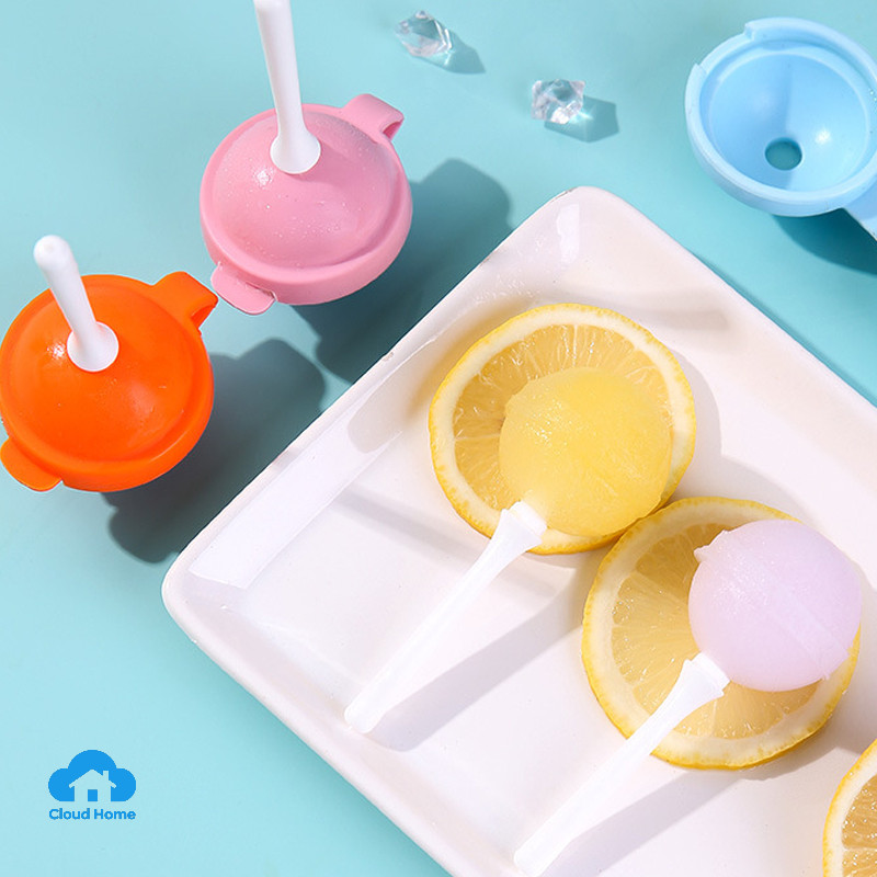 🌤️COD🌤️Mới kem kẹo mút khúc côn cầu trên băng khuôn silicone DIY nhà kem đông lạnh khuôn bóng
