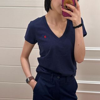 Áo thun ngắn tay thêu Cotton nguyên chất dành cho nữ mùa hè Slim Fit American Classic