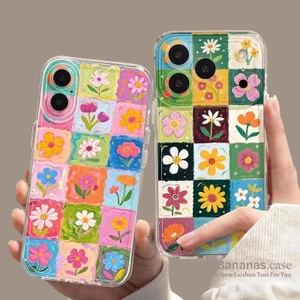 Phim Hoạt Hình Tranh Sơn Dầu Hoa Cặp Đôi Ốp Lưng Điện Thoại iPhone 17 16 15 14 13 12 11 Pro Max X XR XS Max 7 8 Plus SE2020