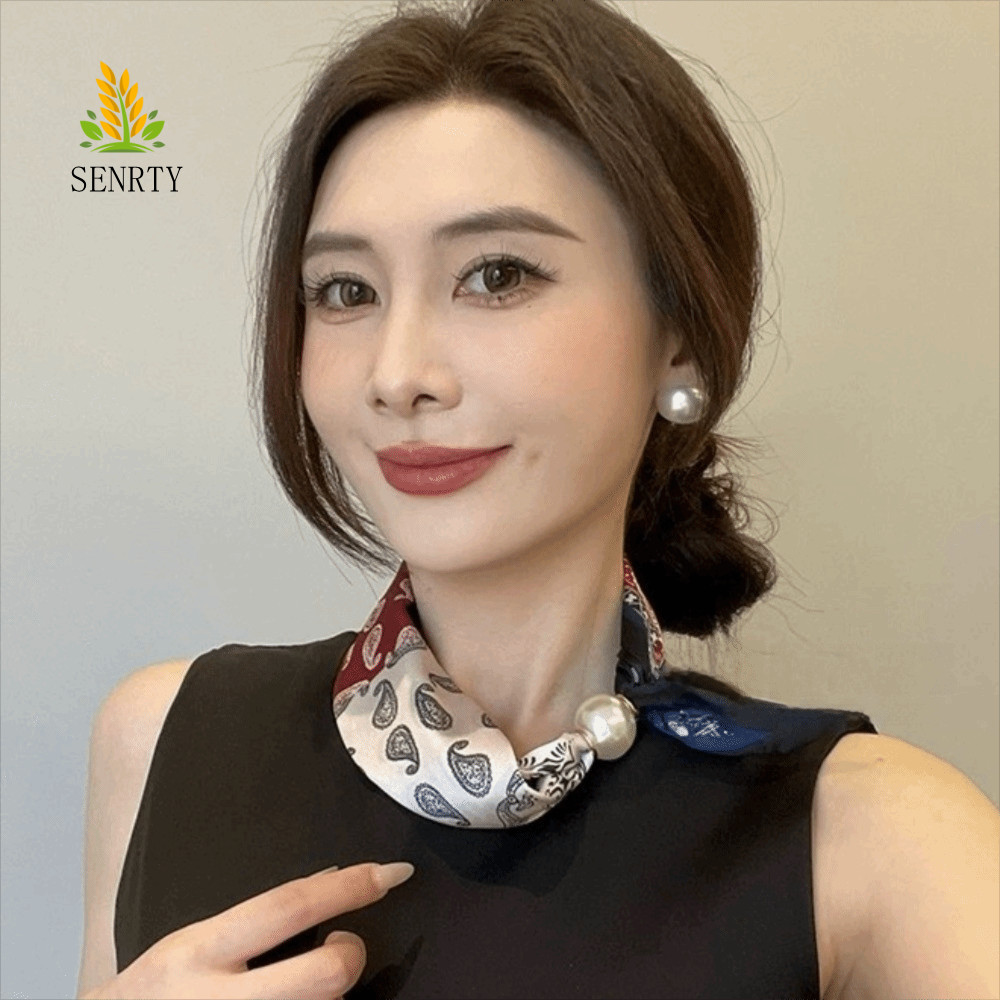 Khăn lười SENRTY, Khăn trang trí bằng vải Polyester sang trọng, Khăn quàng cổ khóa đuôi tiện lợi nhẹ nghệ thuật Sự kiện chính thức