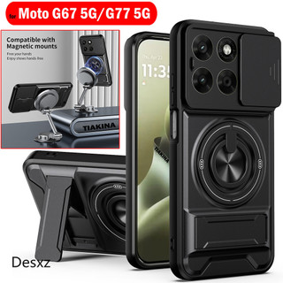 Mới Trượt Ống Kính Funda Cho Motorola Moto G67 5G Ốp Lưng Xoay Vòng Từ Tính Cho Motorola Moto G77 5G Ốp Lưng Chân Đế Vỏ Giáp