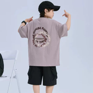 Phiên Bản Hàn Quốc Solona Cool Cotton Áo Thun Mùa Hè Bé Trai Bé Gái Tay Ngắn 80-170 Size JEFF