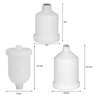 Cốc sơn phun OUSXA, Cốc phun thức ăn trọng lực 125 / 250 / 600ml bằng nhựa, Đầu nối ren bền bỉ Đa năng Phù hợp với nồi phun sơn Phụ kiện dụng cụ cầm tay