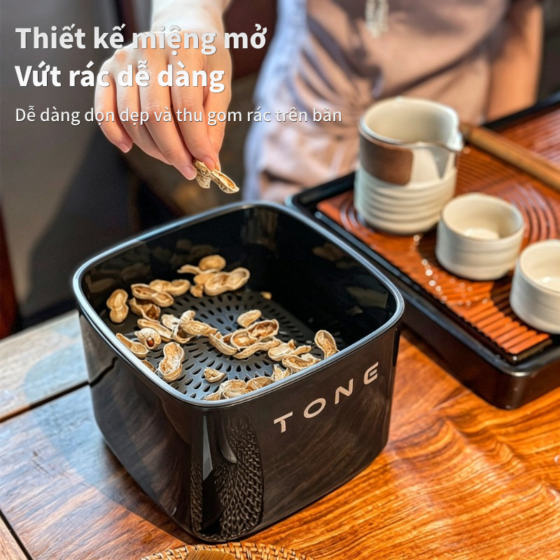 Hộp Đựng Bã Trà Thông Minh Để Bàn – Thiết Kế Hiện Đại, Ngăn Trên Thoát Nước, Lọc 2 Lớp, Sang Trọng & Tiện Dụng