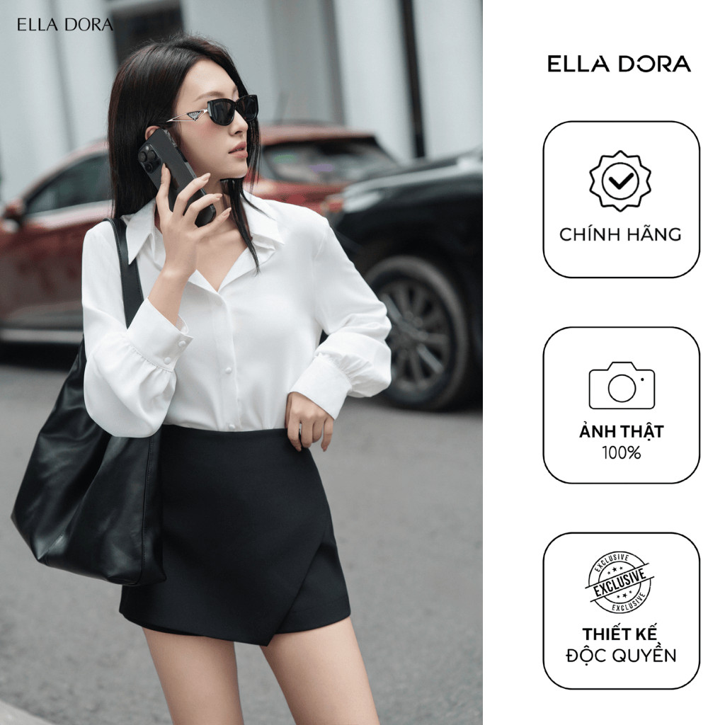 Quần giả váy nữ ELLA DORA thiết kế form chuẩn thanh lịch sang trọng 2 màu ĐEN/NÂU[QS03]