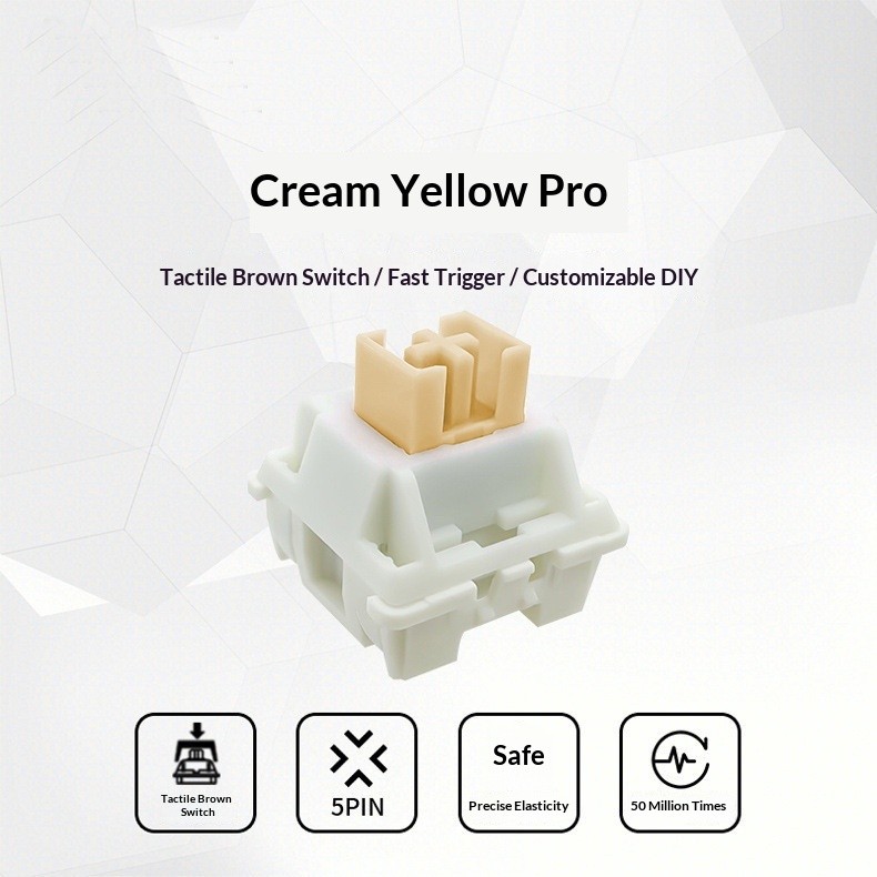 Switch Gateron Cream Yellow Pro Silent | KCAP - World of keycaps