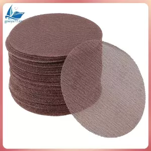 50 Chiếc Lưới Chà Nhám Abranet 5 Inch Chống Tắc Móc Vòng Chống Bụi Giấy Nhám Lưới Không Bụi 400 Grit Nâu Nhôm Oxit