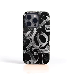 Graffiti độc đáo màu đen Thích hợp cho iPhone 17Promax 16Pro 15 11 12 13 14 xs XR 17Air Vỏ cứng hai lớp chống sốc BGG