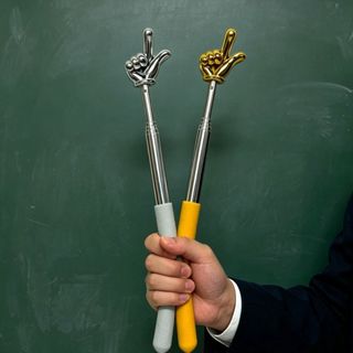 Que đọc sách có thể thu vào PYCOU, Con trỏ giảng dạy có thể mở rộng thiết kế ngón tay, Thanh trỏ tay cầm chống trượt bền Bảng đen Bảng trắng