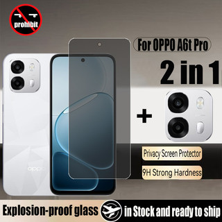 Kính cường lực chống gián điệp 2 trong 1 OPPO A6t Pro 4G Bảo vệ màn hình riêng tư cho OPPO A6t Pro A6x A6 A3 A5i A5 A5X A60 A79 A78 A58 A38 A18 4G 5G + Phim ống kính máy ảnh