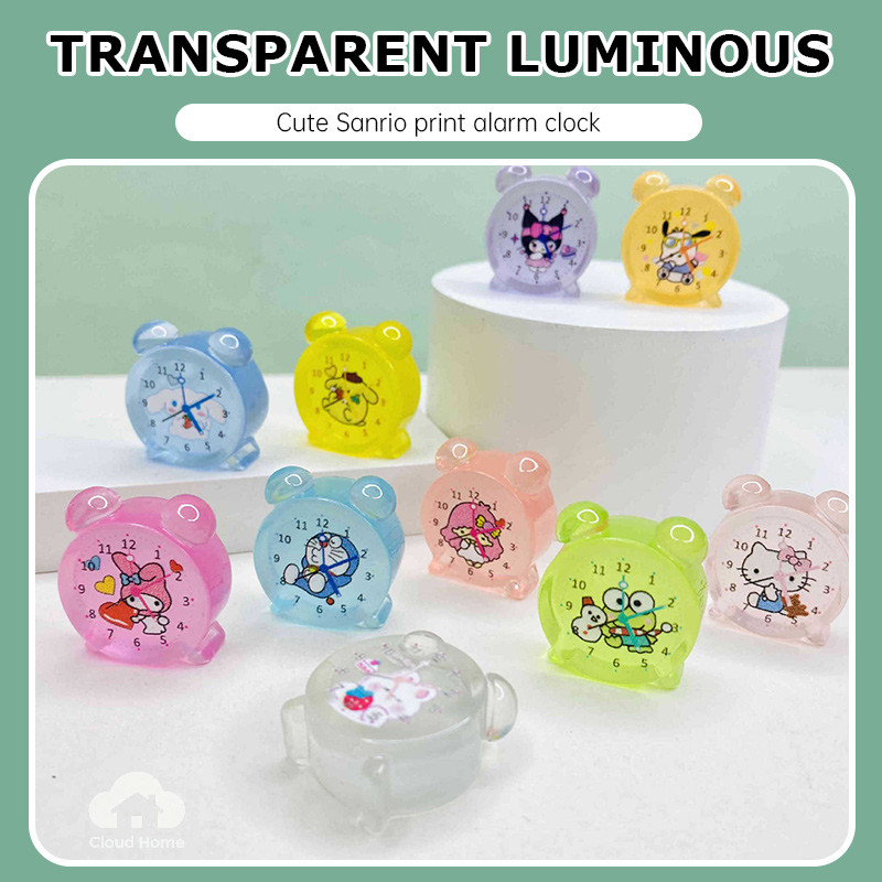 🌤️COD🌤️Dễ Thương Đồng Hồ Báo Thức mini Bằng Nhựa resin Dạ Quang diy Để Bàn Trang Trí Phòng Ngủ / Chậu Cây Cảnh