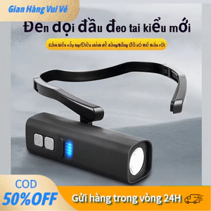 【48h】Đèn đeo tai thời gian sử dụng lên đến 10 giờ, cảm ứng bật tắt dễ dàng, kẹp tai chắc chắn không rơi khi chạy nhảy.