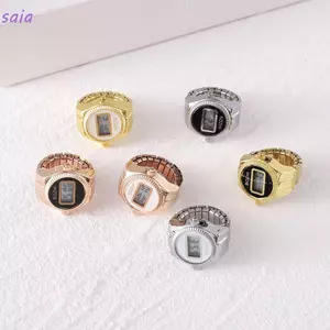 Nhẫn đồng hồ kỹ thuật số SAIA cho couple, đồng hồ cổ điển, quà tặng thời trang cho nữ