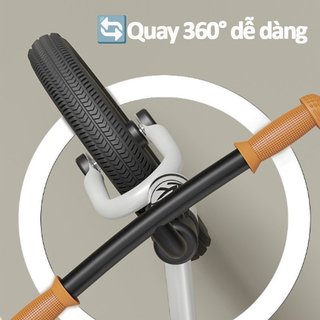 Trẻ em Cân Bằng Xe Đạp Khung Thép Carbon 360 Quay Tay Lái Ghế Có Thể Điều Chỉnh Bánh Xe Xốp