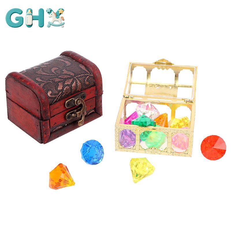 Đồ chơi bể bơi đá quý lặn GHX 10 viên kim cương lớn đầy màu sắc với hộp cướp biển kho báu Bơi lội VN