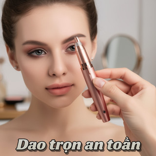 Tông đơ lông mày bằng điện USB có thể sạc lại LED Mini Facial Hair Remover Di động An toàn bằng thép ABS