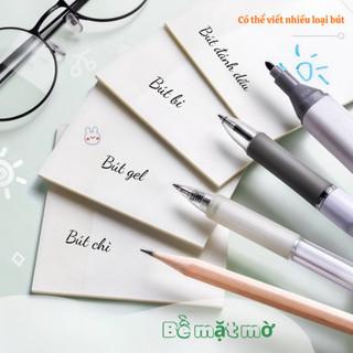 Giấy ghi chú trong suốt, chống thấm nước, tự dính; thích hợp để ghi chú và vẽ; có thể tái sử dụng.