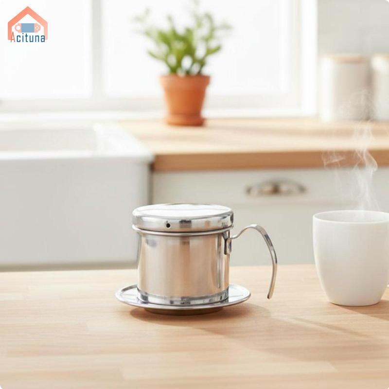 Máy nhỏ giọt cà phê bằng thép không gỉ chuyên nghiệp Acuuna Bộ lọc Phin Bộ lọc lưới mịn cho cà phê hương vị đậm trong du lịch văn phòng