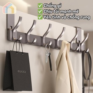 Anodized Nhôm Cửa Móc Giá Chống Rỉ Sét Trên Cửa Móc Treo Không Khoan Phòng Tắm Nhà Bếp Màu Xám