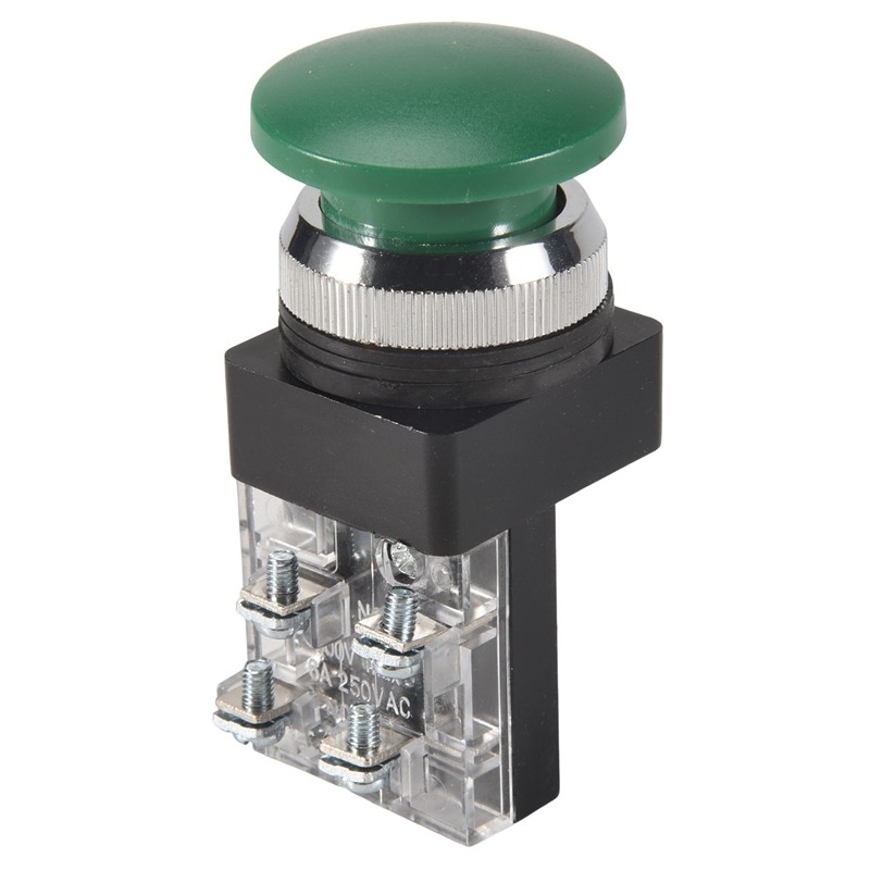 Đỏ Xanh AC 250V 6A DPST Công tắc nút nhấn đầu nấm tạm thời