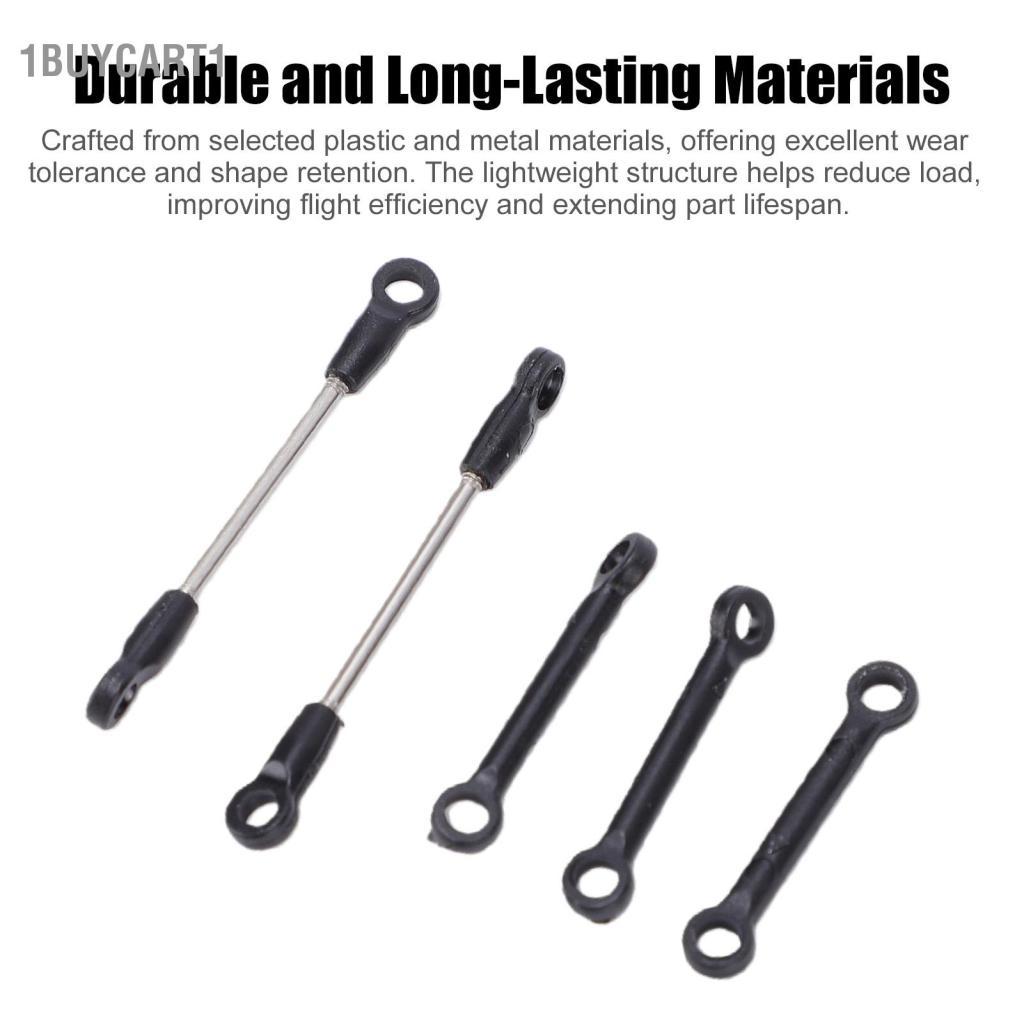 1buycart1 Nhóm thanh kết nối trực thăng AMONIDA RC bền mượt cho C032 UH-1 C138 Pro Máy bay trực thăng Nhựa Kim loại 5 bộ phận thay thế (Trắng)