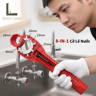 Cờ lê vòi bồn rửa đa chức năng Bộ công cụ 8 trong 1 Hex Nut Installer Công cụ hệ thống nước hạng nặng