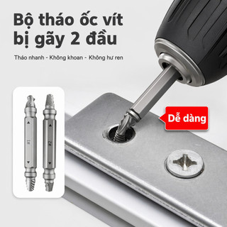Bộ dụng cụ nhổ vít bị hỏng Mũi khoan hai đầu Dụng cụ tháo bu lông bằng thép cứng