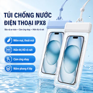 Túi chống nước điện thoại，cảm ứng cực nhạy，Tiêu chuẩn IPX8，Phim trong suốt độ nét cao，Chỉ bơi lội