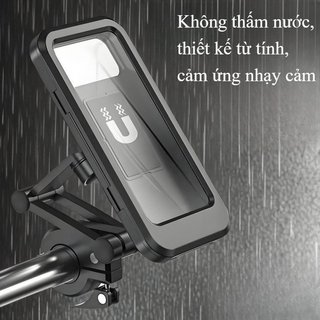 Giá Đỡ Điện Thoại Xe Máy Chống Thấm Nước Xoay 360 Màn Hình Cảm Ứng PVC Gắn Xe Đạp Xe Tay Ga GPS