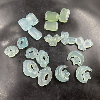 ((1 cái) Ice Light Xanh Ngọc Mã Não Ruyi Khóa Mặt Dây Chuyền Ngôi Sao Mặt Trăng Mặt Dây Chuyền Tự Làm Phụ Kiện