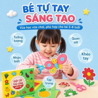 Đồ cắt giấy hình con vật – Thủ công mẫu giáo cho trẻ 3-6 tuổi, bé 2 tuổi nhập môn, nguyên liệu an toàn cho trai gái