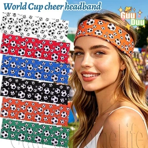 Băng đô chủ đề dành cho người hâm mộ World Cup - Khăn trùm đầu để chạy bộ trận đấu ngoài trời - Đồ dùng không khí - Dây buộc tóc thể thao in hình bóng đá - Co giãn, thoáng khí [Giao hàng miễn phí]