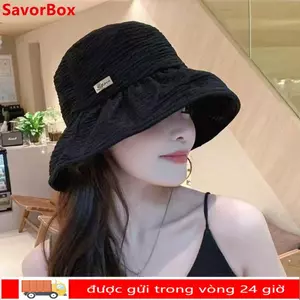 SAVORBOX Mũ xô thoáng khí, Mũ ngư dân vành lớn cổ điển có thể điều chỉnh, Mũ nồi đường phố dành cho nữ Mũ chống nắng ngoài trời có thể gập lại