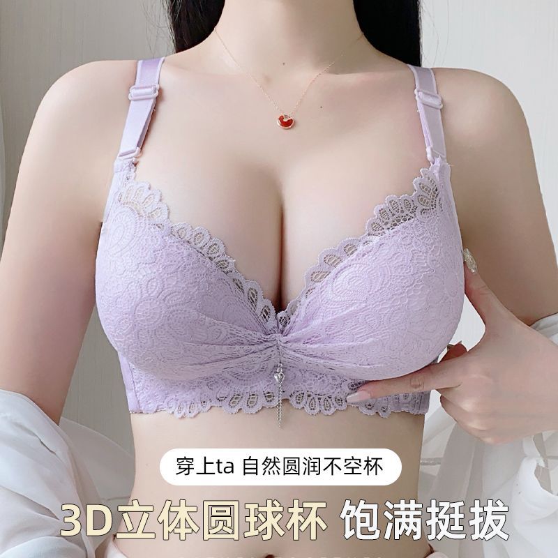 Tập hợp Quần lót nữ Áo ngực dày 6cm Áo ngực ren gợi cảm không dây