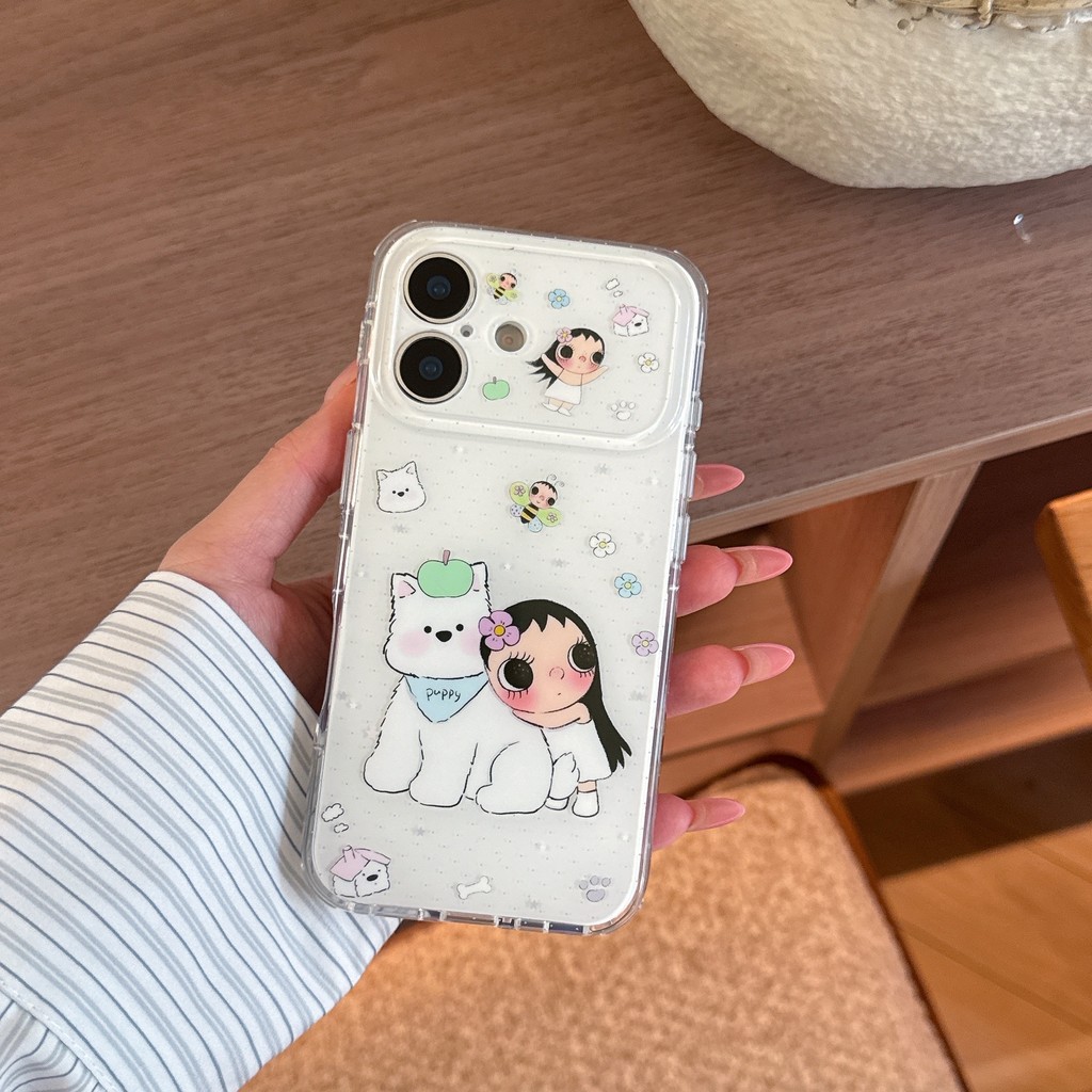 Ốp điện thoại hoạt hình bé gái cho iPhone 17 Pro Max 17 16 15 14 Vỏ bảo vệ chống sốc