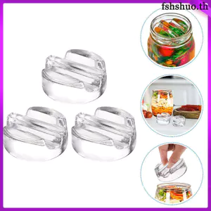 3 Chiếc Hộ Gia Đình Trong Suốt Lọ Thủy Tinh Trọng Lượng Nắp Lên Men Kimchi Sauerkraut