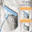 Dụng cụ làm sạch cửa sổ bốn trong một-Đầu xoay được, bề mặt lau + khăn lau, Lon tưới nước tích hợp, được sử dụng cho kính cửa sổ, gương, kính ô tô