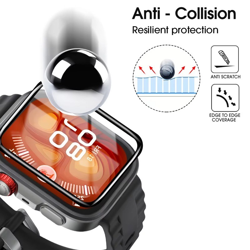 1-3 Chiếc Bảo Vệ Màn Hình Cho Huawei Watch Fit 5 4 3 Pro HD Trong Suốt Kính Cường Lực Cho Huawei Watch Fit 4Pro 5Pro 3 4 5 Cong Đen Cạnh Kính Phim