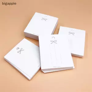 Bigapple 50 Chiếc Kẹp Tóc Trắng Thẻ Trượng Nơ Hiển Thị Thẻ Tông Giấy Dán RDG