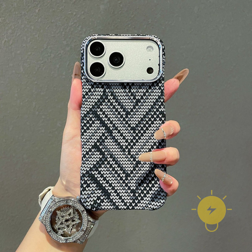 Phone Case For iPhone 17 Pro Max 16 15 14 13 PC TPU Magnetic Hard Grid Aesthetic Korean Cute