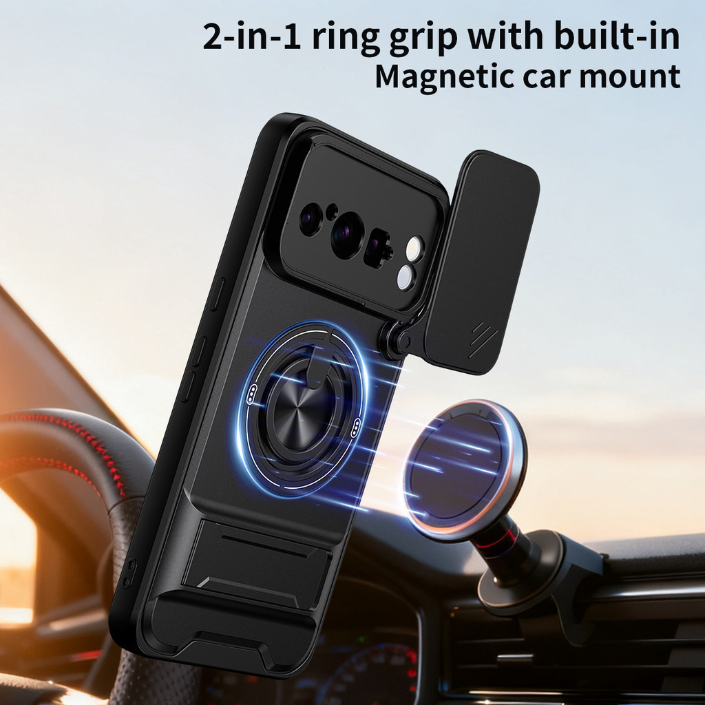 Ốp Điện Thoại Đa Năng Sang Trọng Thích Hợp Cho Google Pixel 10 9 8 7 6 Pro 7A Dây 360°Giá đỡ vòng có vỏ máy ảnh Vỏ bảo vệ toàn diện chống sốc