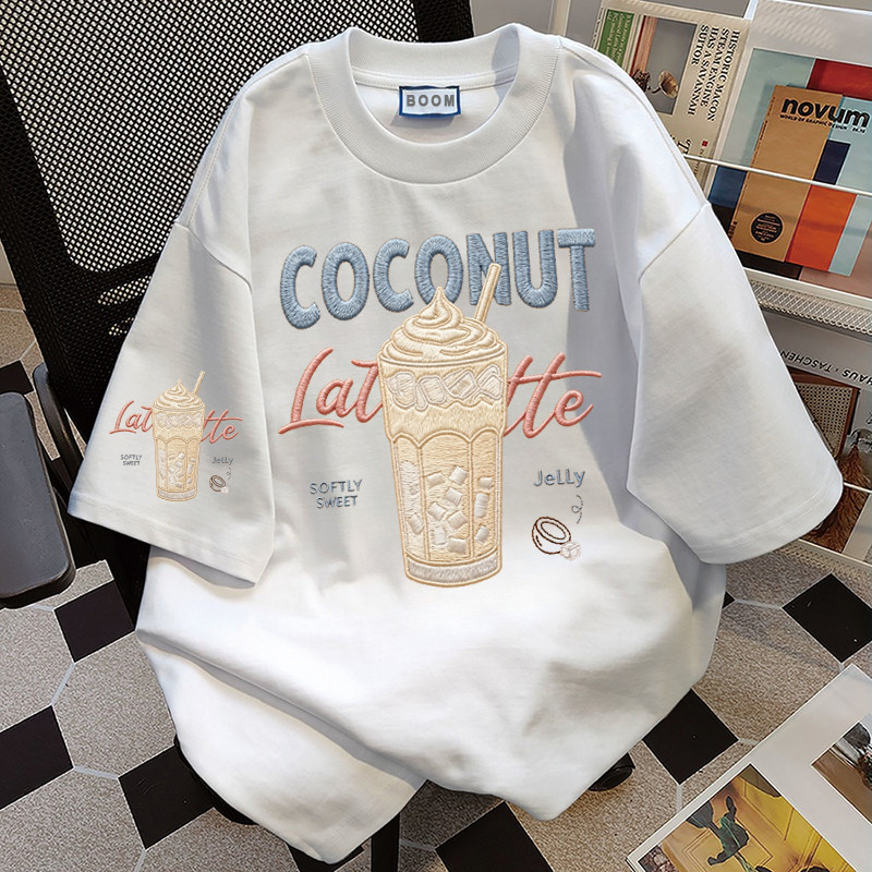 BOOM Áo thun nữ kiểu hàn quốc form rộng tay lỡ cổ tròn cotton Mát-Hè hot trend in cách dễ thương Áo phông form vừaV25