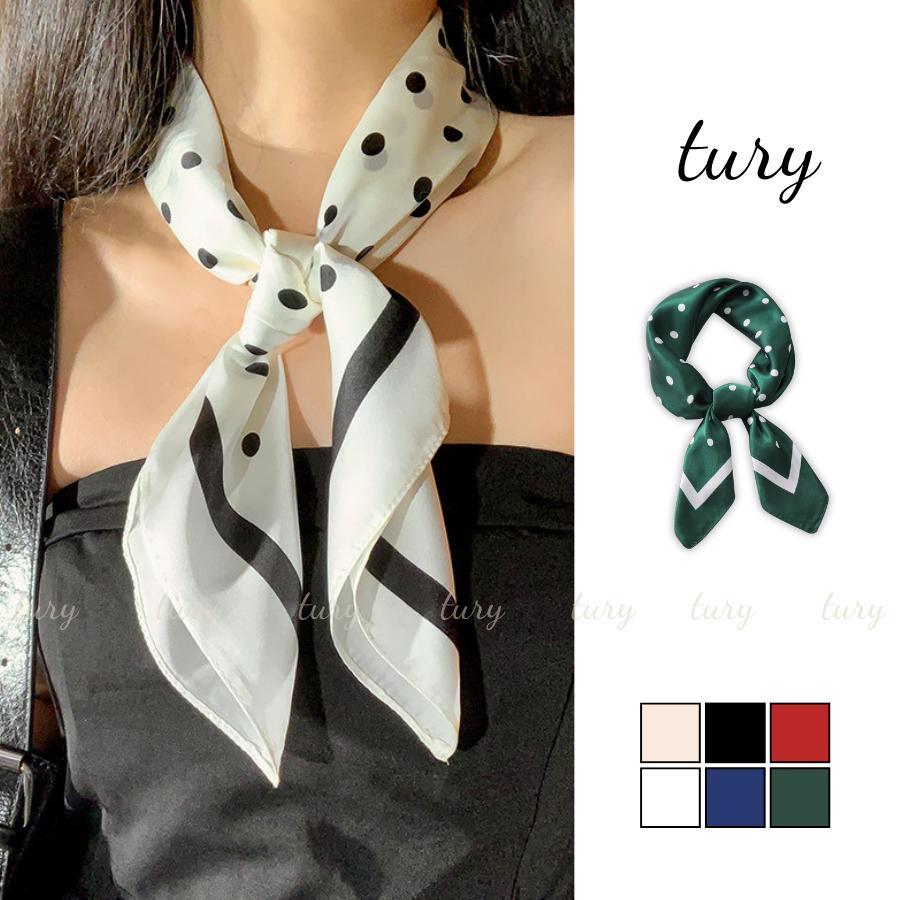 Khăn Lụa Unisex Nam Nữ 70 - Tury - Khăn Lụa Họa Tiết Chấm Bi Basic - KL011