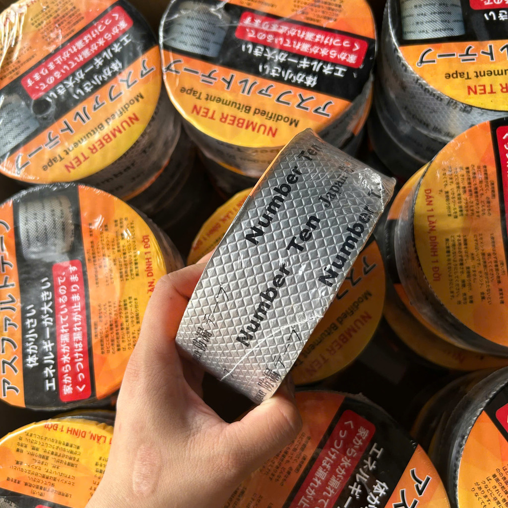 3 Cuộn Băng Keo Chống Thấm NANO NUMBER TEN Nhật Bản – Keo Dán Chống Dột Mái Tôn, Tường, Ống Nước Siêu Dính