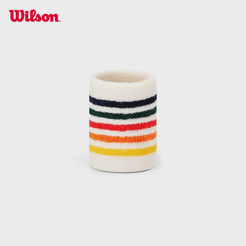 Wilson U Classic Stripe Sweatbands Sandrift OS Băng Cổ Tay Thể Thao WU00066511